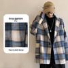 Men's Trendy Plaid Wool Jacket 2023: Autumn/Winter Korean-Style Casual Windbreaker