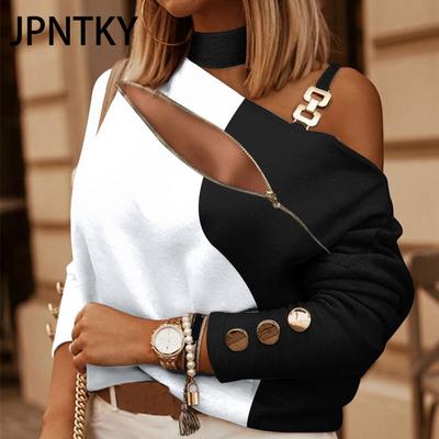 JPNTKY Γυναικεία Μόδα Casual Φθινόπωρο Χειμώνας Μακρυμάνικες Μπλούζες & Πουκάμισα