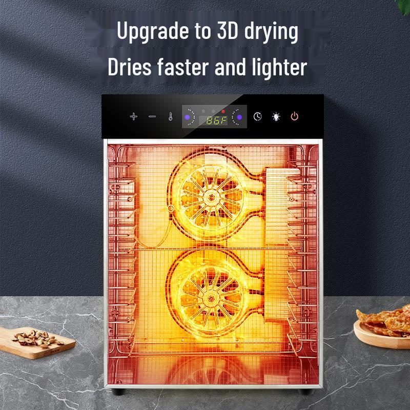 Compact Stainless Steel Food Dehydrator for Snacks, Meat, Fruits, and Vegetables