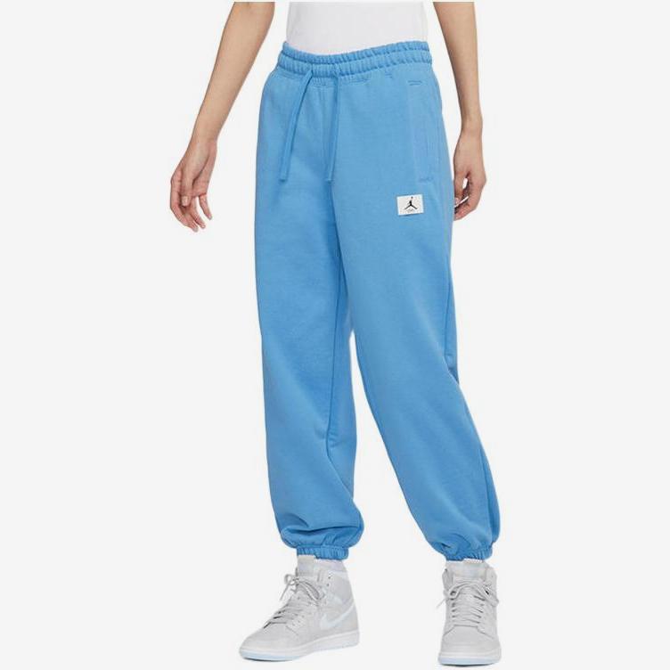 Jordan Flight Classic Logo Patch Cotton Fleece Cuffed Pants Women Bottoms Blue DQ4608-469
