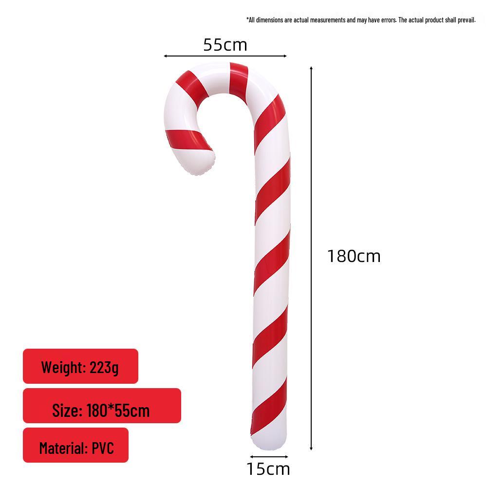 Outdoor Christmas PVC Inflatable Ball & Candy Cane Pendant Decoration