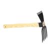 Hand Hoe Rake Tool Carbon Steel Wooden Handle Gardening Digger for Weeding Harvesting Digging Planti