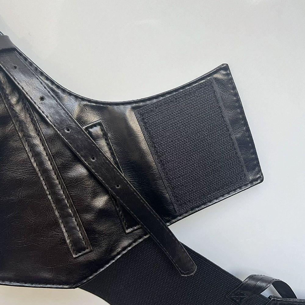 PU Leather Gothic Harness Strap Girdle Luxurious Retro Wide Waist Belt  For Women Lady Girl Bridal