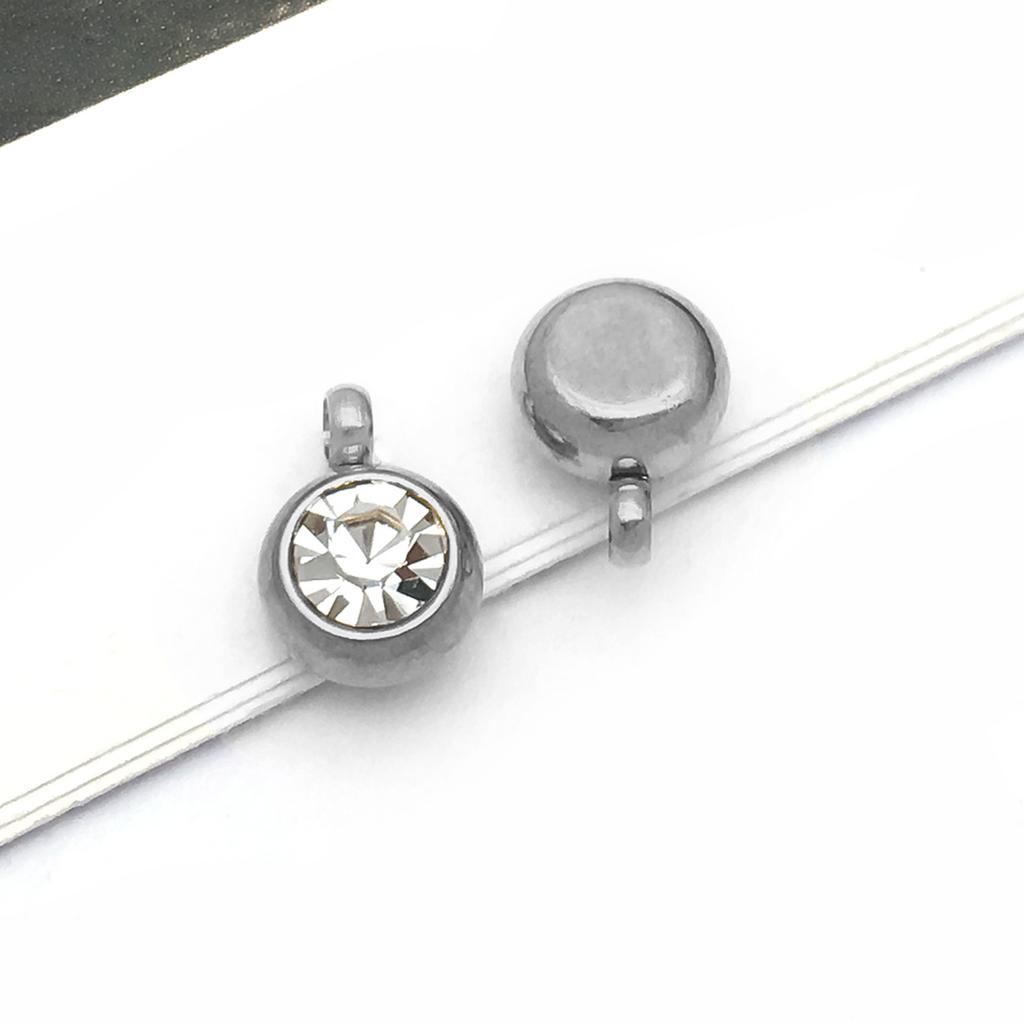 DIY alloy jewelry accessories inlaid with colored diamonds, twelve-star birthstone, birthstone, zodiac stone necklace, bracelet, small pendant.