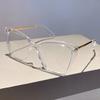 Oversized Cat Eye Eyeglasses  Butterfly Candy Color Blue Light Blocking Eyewear Trendy Non-prescription Spectacles