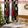 2pcs, 2D FLAT PRINTING Curtains (Without Rod) Cardinal Wreath Popular Curtains&Drapes Festival Polyester Easy Install Curtains