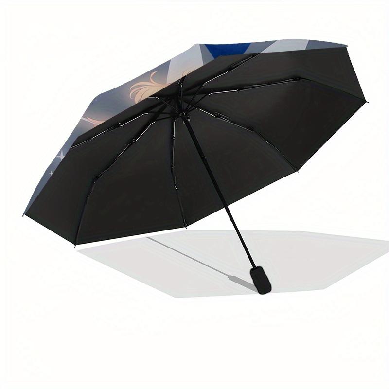 Tinker Bell Theme Automatic Compact Folding Cute Umbrella - Portable and Durable, 8-Bone Iron Umbrella for All Weather0707075