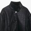 European-American Style Black Suede Leather Jacket for Women, Short Winter New Shearling Jacket