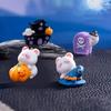 Entzückender Halloween-Bär und Elf Mini-Figuren Harz Handwerksdekorationen DIY