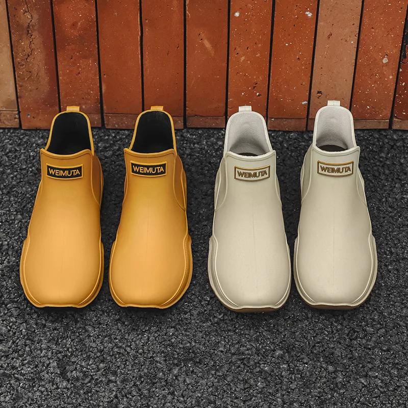 Fashion Low-cylinder Rain Shoes for Men and Women: Outdoor Fishing Waterproof Shoes, Stylish Style for Outdoor Wear, Rain Boots2025
