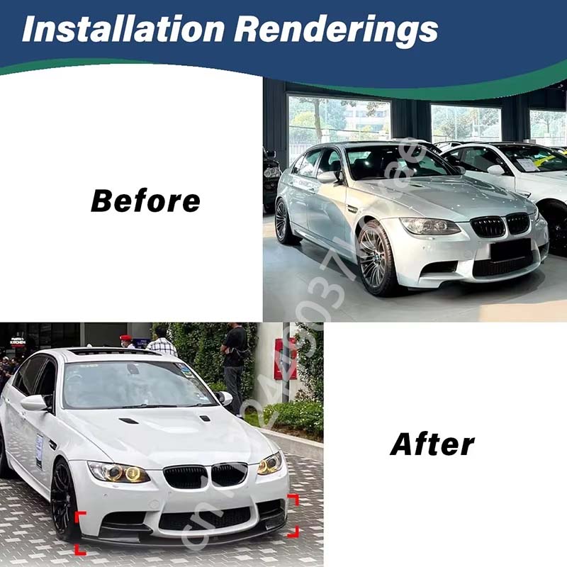 For 2006-2013 BMW 3 Series M3 E90 E91 E92 E93 Auto Accessories Modification Exterior Front Bumper Spoiler Lip Splitter Diffuser