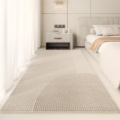 Minimalist Cream Bedside & Living Room Carpet - Thickened Floor Mat for Bedroom & Study