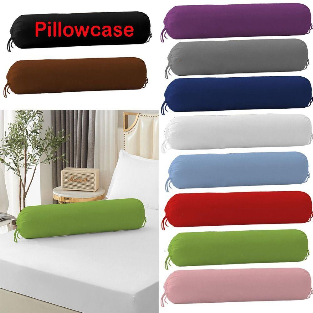 Solid Color Bedroom Neck Bolster Pillowslip Removable Headrest Pillow Cover Pillow Case