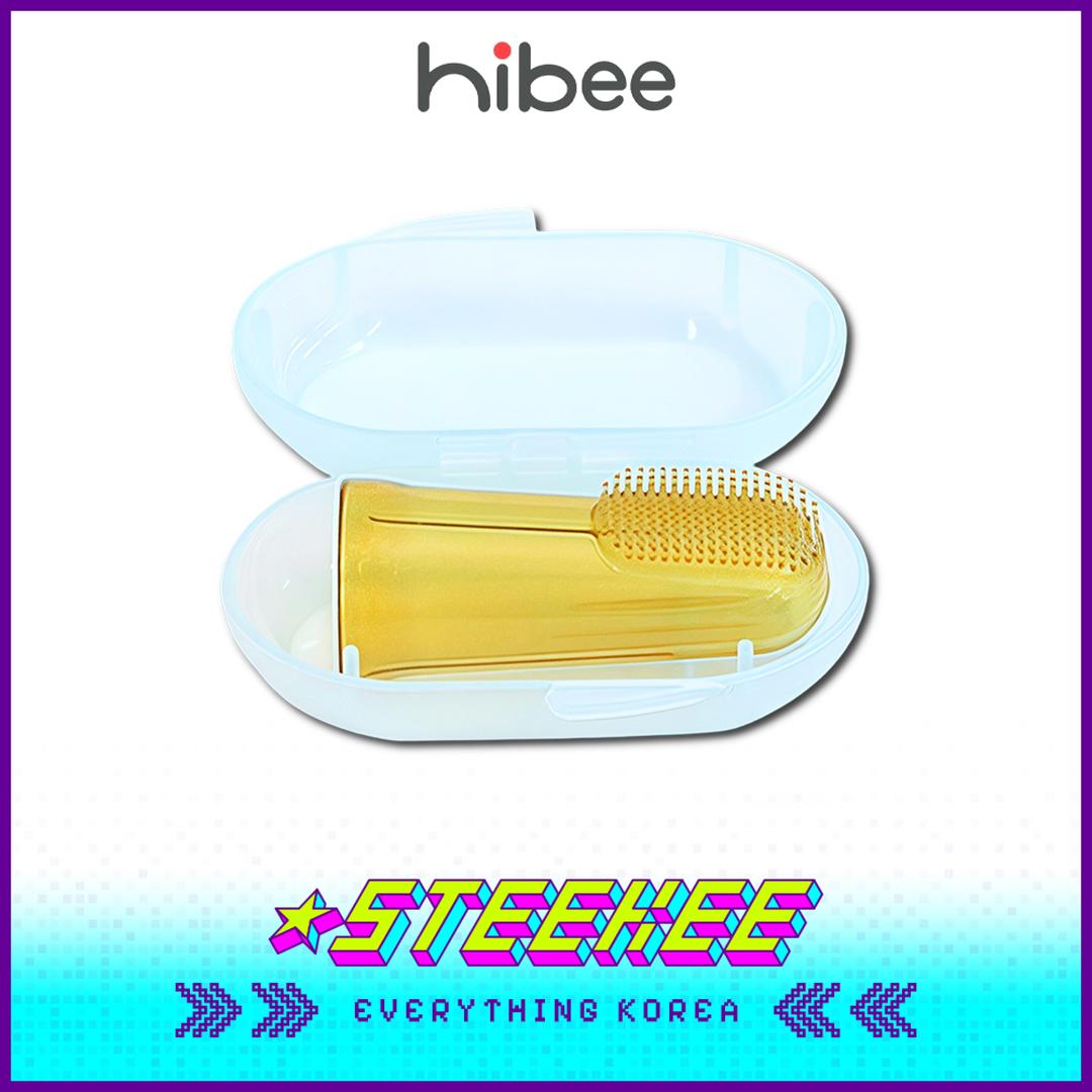 

Hibee Детская силиконовая нано-серебряная прочная безопасная зубная щетка-напальчник для чистки полости рта с футляром от Steekee Korea 4331