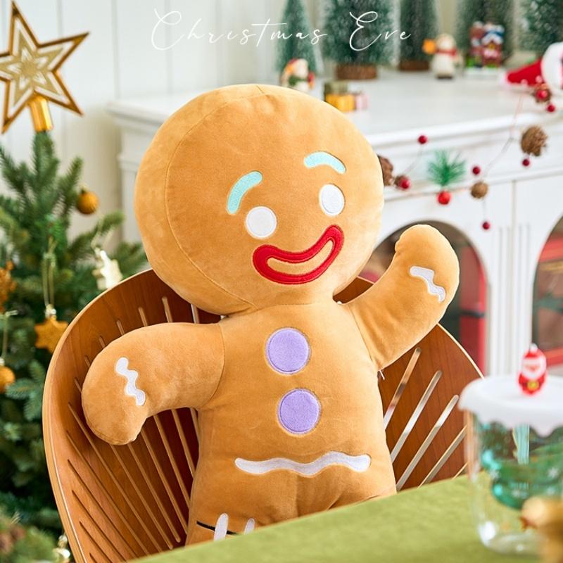 Gingerbread Man Plush Toys Biscuit Plushies Cookies Man Stuffed Doll Soft Sofa Cushion Dessert Pillow Christine Decor Xmas Gift