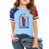 Kids Independence Day Print Crew Neck Short Sleeve Casual T Shirt Lightweight Comfortable Summer Tee Top for Boys Girls