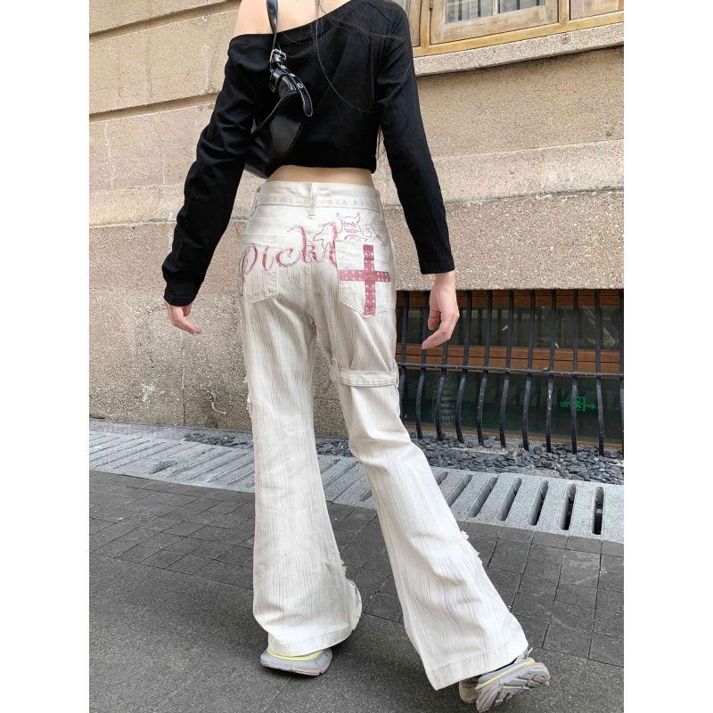 

Women s Slim Fit Vintage Flare Jeans with Embroidery - Autumn Collection L