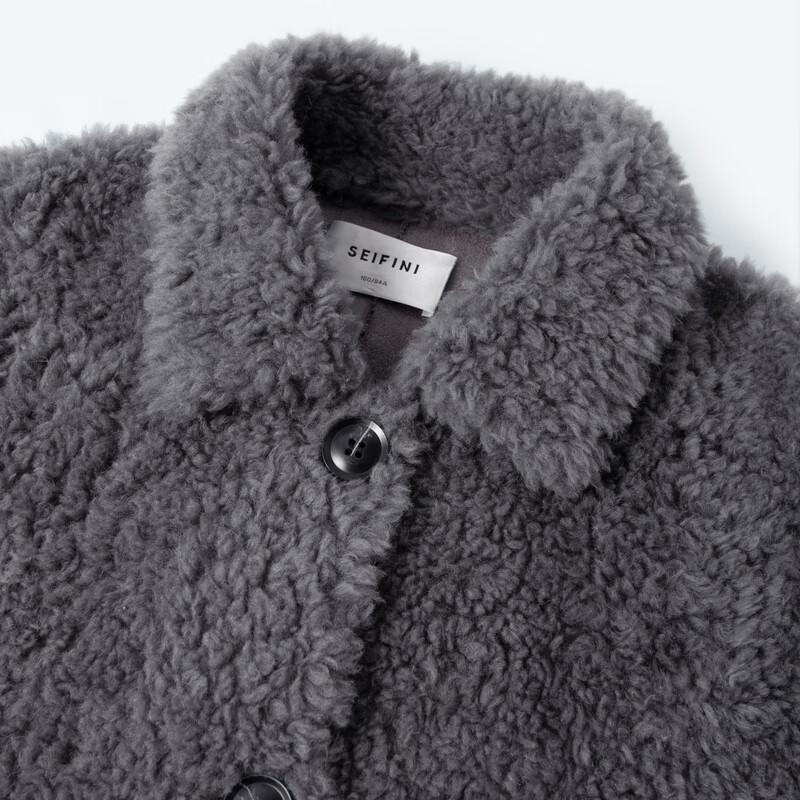 SEIFINI Women's Mid-Length Fluffy 100% Wool Coat