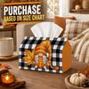 1pc Nordic Gnome Tissue Box with Checkered Grid Lid & Dwarf - Suitable for Rolls/Face Tissues, Multi-Functional Napkin Holder for Fall, Harvest Party,