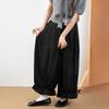 Japanese Fashion Cropped Pants for Woman Vintage Baggy Lantern Trousers Women Spring Autmn Kawaii Ruffled Casual Pant Mujer