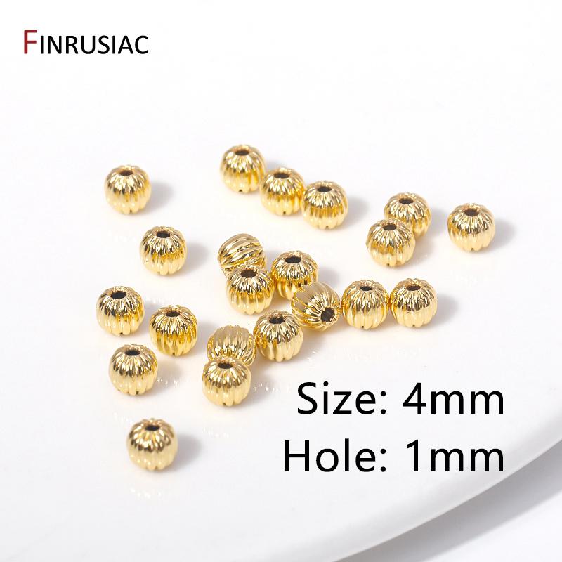 

30PCS 14K Real Gold Plated Spacer Beads For DIY Bracelet Necklace Making Brass High Quality Jewelry Accessories 30 pcs