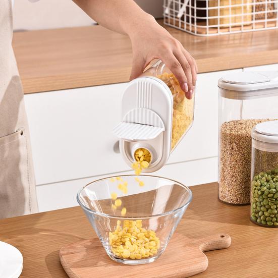 Airtight Food Storage Container Clear Plastic Container with Flip-Top Lids for Kitchen Pantry Organization Dry Food Storage Jar for Sugar Flour