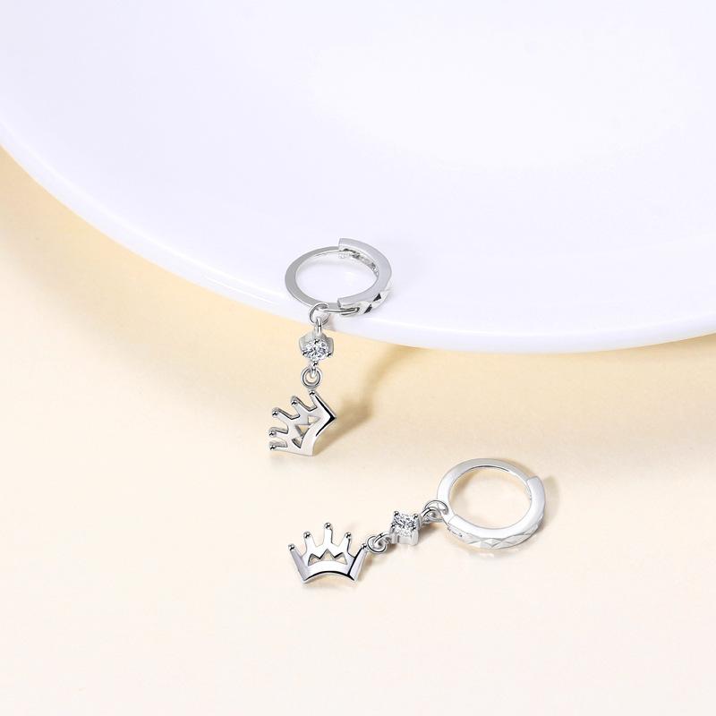 Crown Ear Buckle Women's Personality Super Flash Car Flower Fashion High Sense Earrings Versatile Jewelry Gift