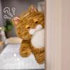 Fat Soft Cat Plush Doll with Cute Pattern Weighted Particle Sitting Design Parent-Child Game Toy for Children's Room Decoration