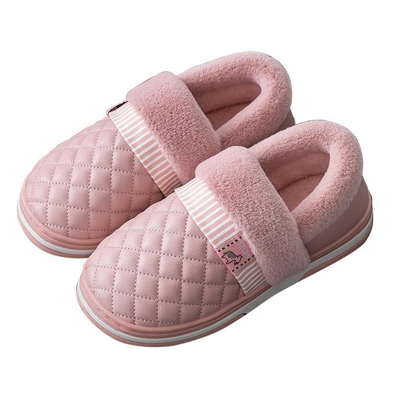 Medium-aged cotton slippers women's new winter velvet thermal shoes home elderly thick-soled soft-soled mother
