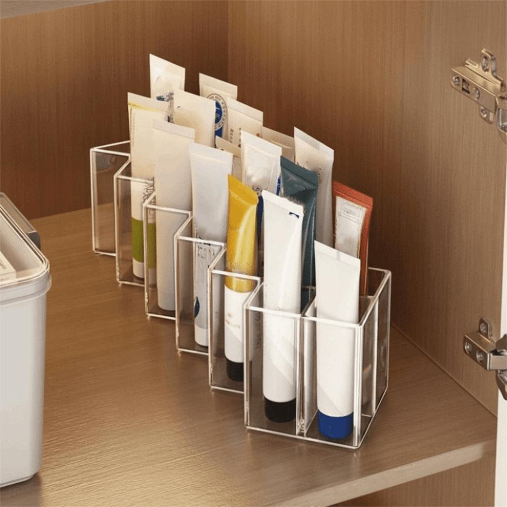 Multi-Grid Ointment Organizer Box Transparent Cosmetics Storage Rack  Vanity Organization 16 grids