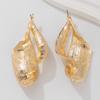Personalized Metal Geometric Texture Hollow Stud Earrings Women Irregular Twist Glossy Earrings Earrings