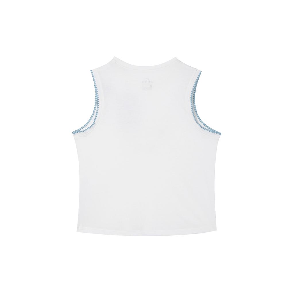 Nike Yoga Crochet-Edge Solid Casual Round-Neck Tank Top Women Tops Sail-White DA1047-133