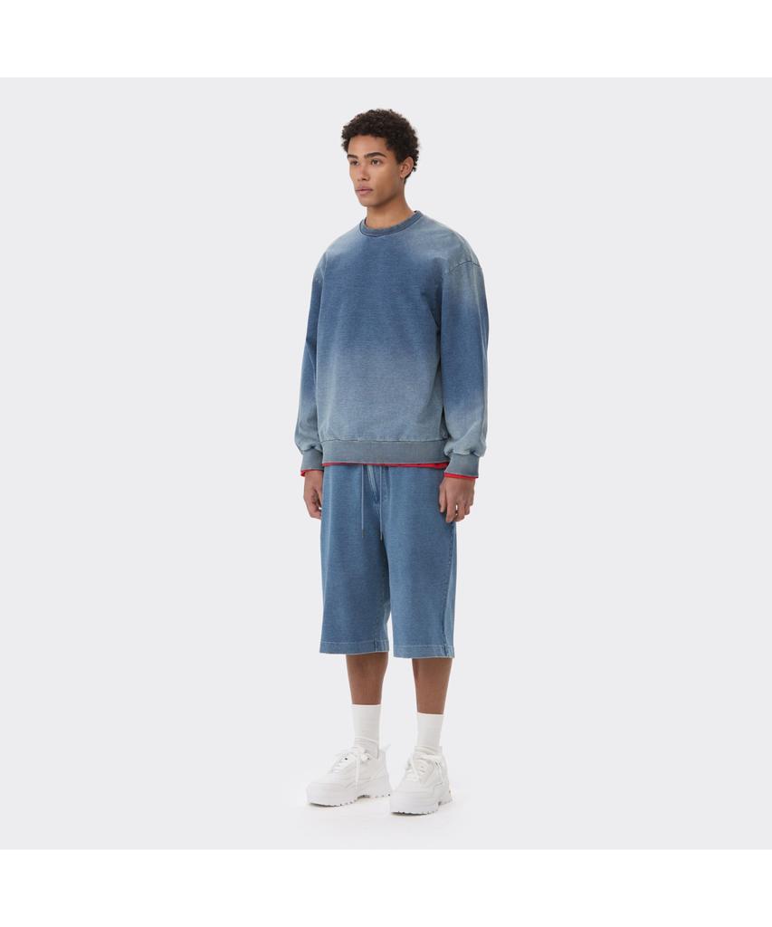 Keoseuuteommellou Blue Washed Two Tone Sweatshirt Cwtas26117Bux