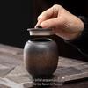 Unsealed Gilded Iron Glaze Ceramic Tea Can - Small Storage for Pu'er & White Tea