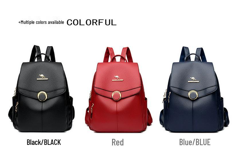 Stylish 2024 Korean Soft Leather Backpack: Versatile, Large-Capacity Travel & School Bag for Women.