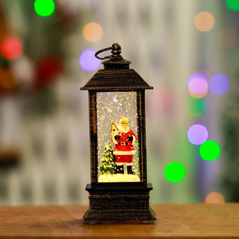 Light-Up Santa Claus Phone Booth Christmas Lantern Ornament