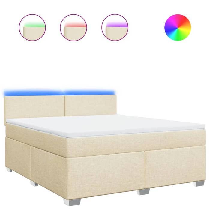 Maison Exclusive - Sommier à lattes de lit avec matelas Crème 180x200 cm Tissu