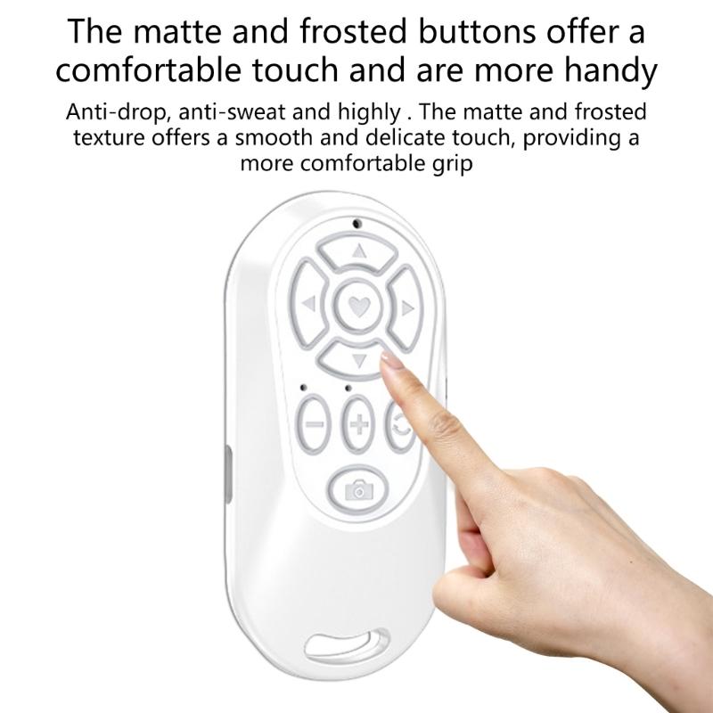 Remote Control For Smartphone Photography Featuring 10M Ranges Slip Matte Buttons Upgraded Chip For Stable Connection And Compacts Design For