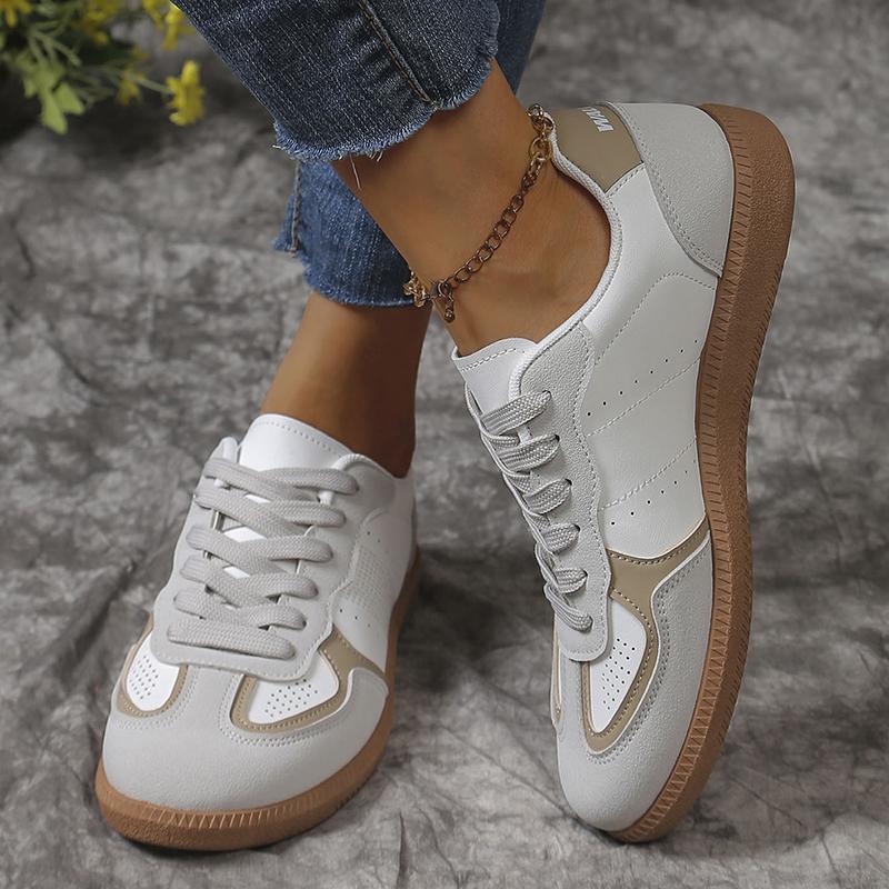 

Lucyever Удобные кроссовки на плоской подошве для женщин 2024 Осень Противоскользящие кроссовки на шнуровке Женские кроссовки с мягкой подошвой Повседневная обувь для ходьбы 36