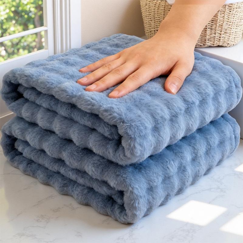 Wasart Luxury Faux Fur Throw Blanket 150X200 Non-Shedding Super Soft Fluffy Home Decor Blanket For Couch Sofa Bed Autumn Winter