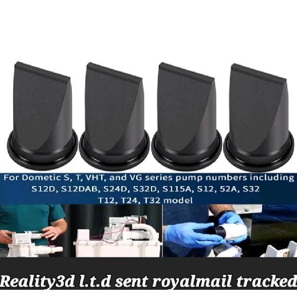 4PCS/Set Duckbill Valve 1-1/2” Kit For SeaLand Dometic Kit For VacuFlush 385310076 Duckbill Valve Black Replacement Accessories