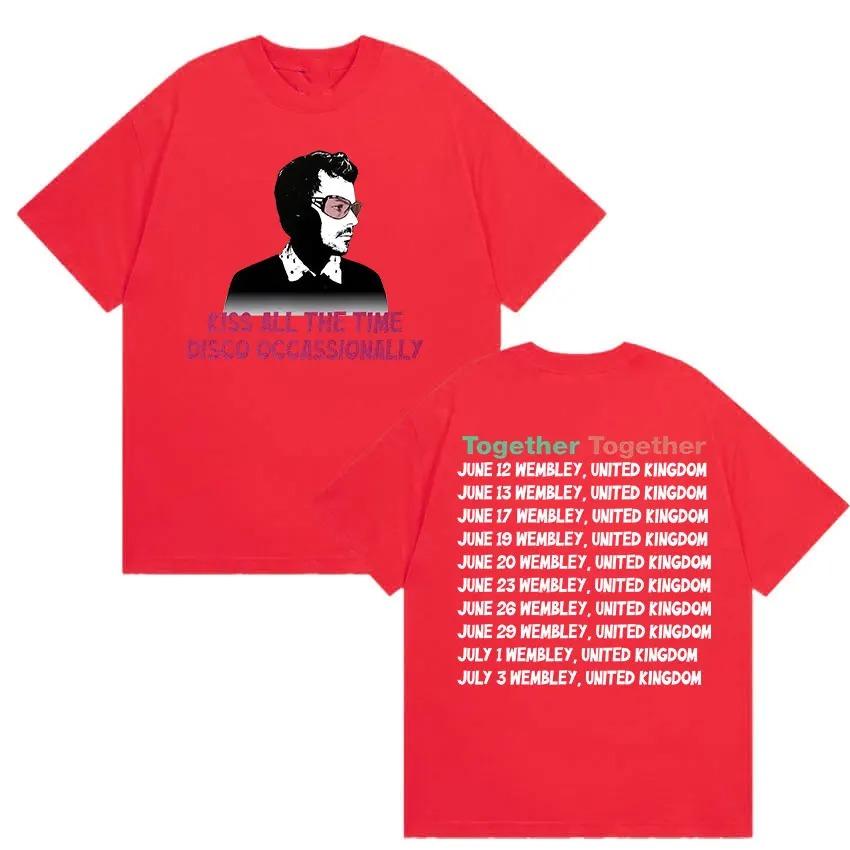 Harry Styles Together Tour 2026 T Shirts Kiss All The Time Disco Occasionally Print Cotton T-shirts Unisex Fashion Oversized Tee S