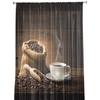 Coffee Cup Coffee Beans Modern Curtain For Living Room Transparent Tulle Curtains Window Sheer For The Bedroom Accessories Decor