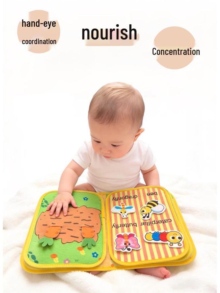 Montessori Baby Quiet Cloth Book: Tearable, Velcro, Calming Early Education Toy for Infants & Toddlers