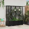 Elevated Planter with Trellis and Hanging Roof Black 163.5 x 40 x 138 cm PP