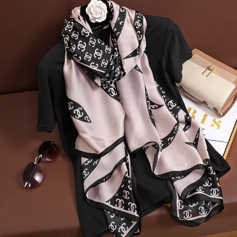 180*90 cm Luxus Marke Frauen Sommer Seide Schals Schal Dame Wrap Weich Weibliche Europa Designer Strand Bandana Foulard Schalldämpfer pareo