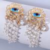 Accessories Court Style Medieval Crystal Tassel Pendant Earrings Personality Devil's Eye Exaggerated Atmospheric Earrings