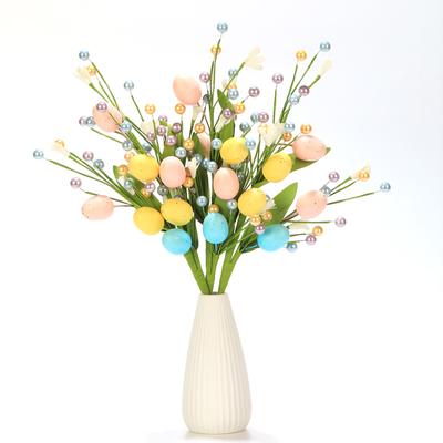 2025 Osterei Blumenstrauß, Künstliche Blumen Beerenzweige Frühlingsblume, Heimdekoration, Einfache Blumengestecke