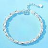 925 Silver Heart Bracelet for Women Elegant Adjustable Romantic Jewelry Gift Set for Party Wedding Anniversary