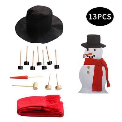 Kit decorazione pupazzo di neve Cappello a cilindro grande Sciarpa Pipa Occhi Naso di carota